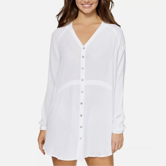 Raisins Other - Raisins Juniors Belize Beach Shirtdress Swim Cover-up White Size S NWT
